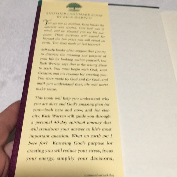 The Purpose Driven Life hardback by Rick Warren What on Earth am I Here For - Picture 3 of 4